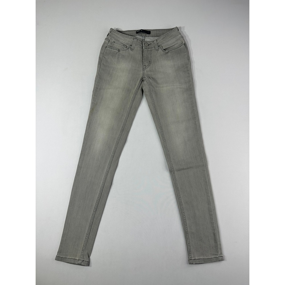 Levis 710 Super Skinny Jeans Womens 27x30 Light Gray Denim Pants